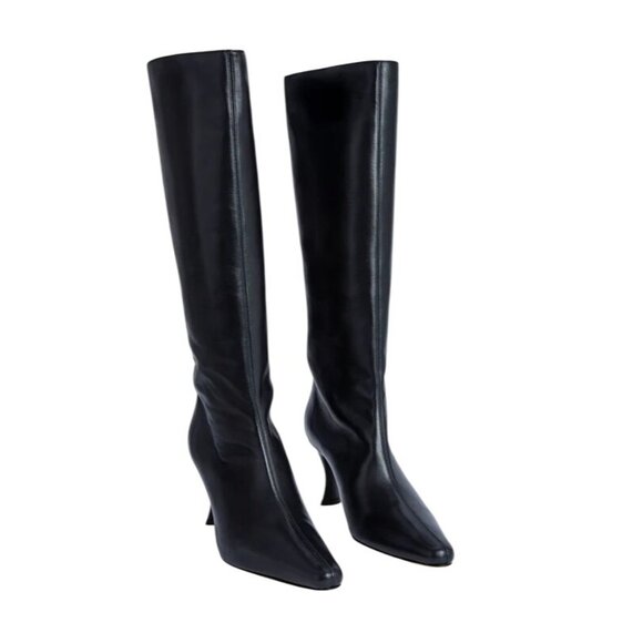 BY FAR STEVIE 42 Knee High Boots in Black Smooth Calf Leather - Picture 1 of 8